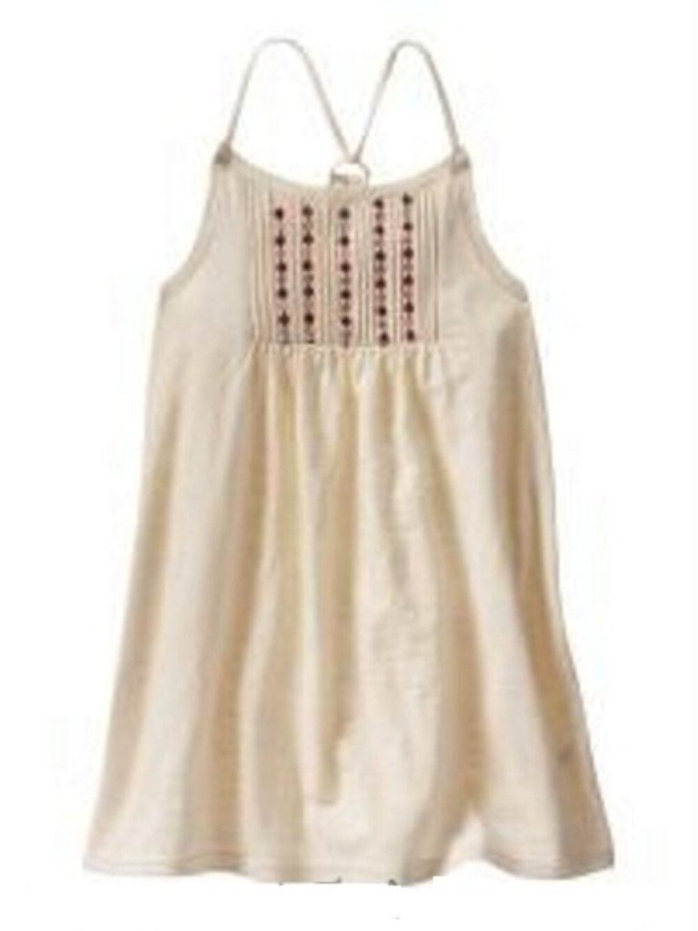 NEW Gap kids girls XXL 14 16 embroidered ivory red strappy tank top tee shirt